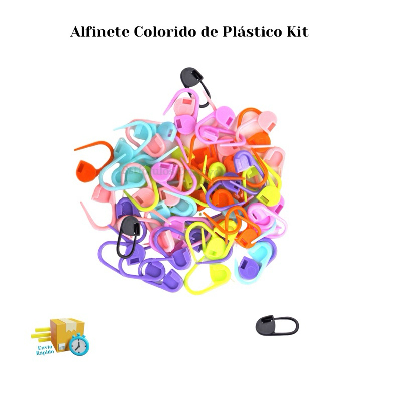 Kit de Alfinetes de Plástico Coloridos Marcador de Ponto de Crochê e Tricô e Utilidades
