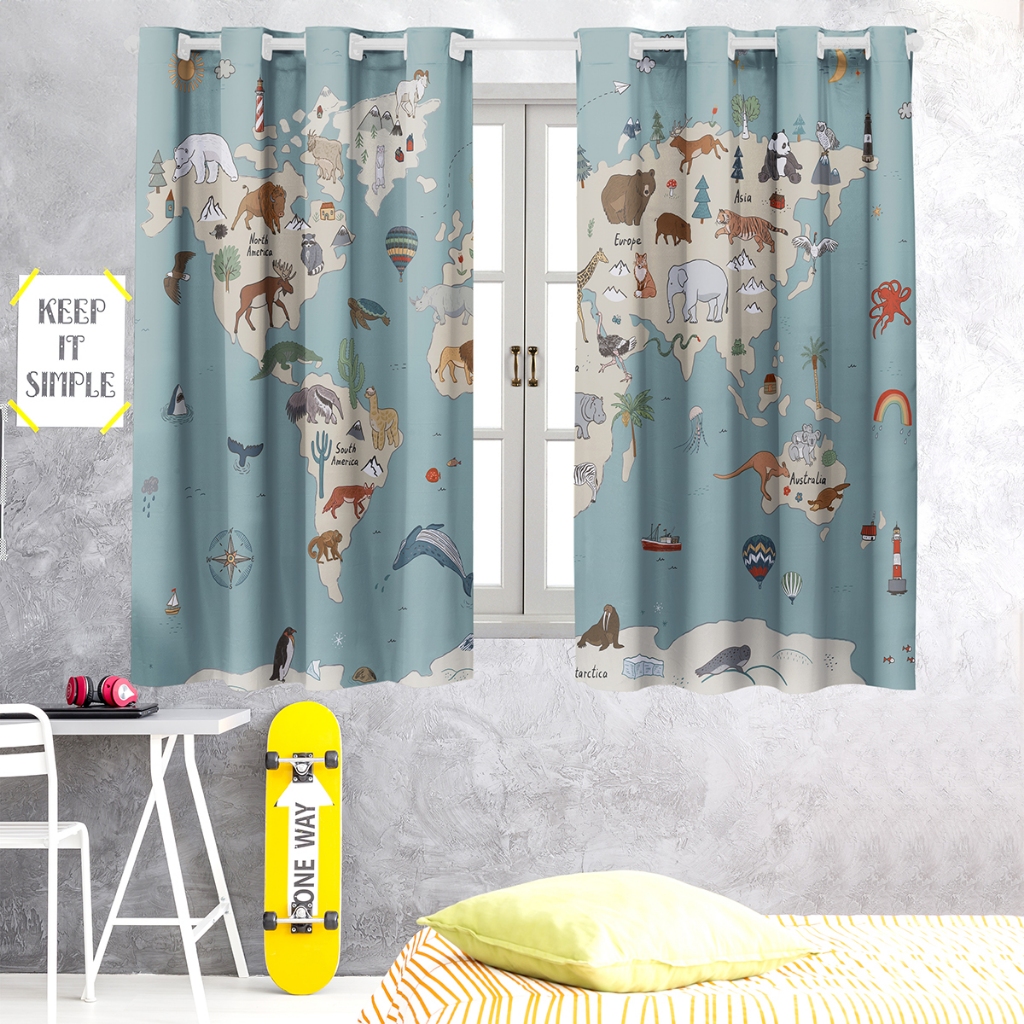 Cortina Infantil Estampas Digital ( 2,00x1,50) Decoração Quarto Criança em Oferta na Shopee