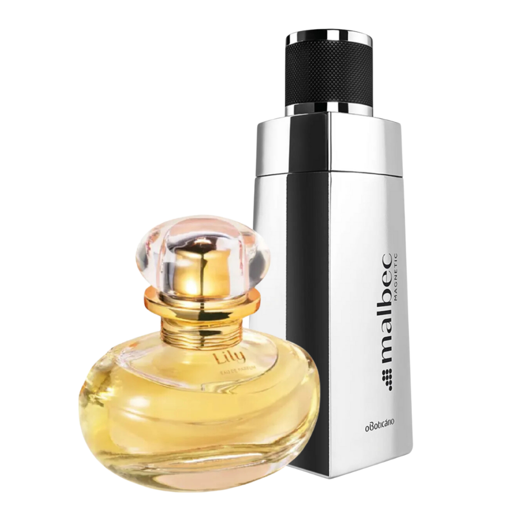 Kit 2 Perfumes Casal  Malbec Magnetic + Lily 100ml Cada Luxo