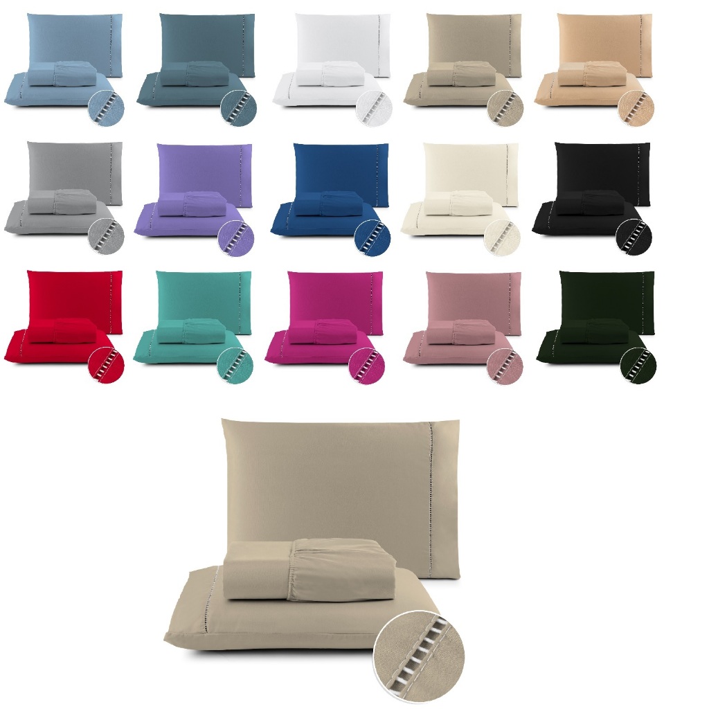 Lencol Jogo De Cama King Queen Casal Berço Solteiro 400 Fios Micropercal com Ponto Palito