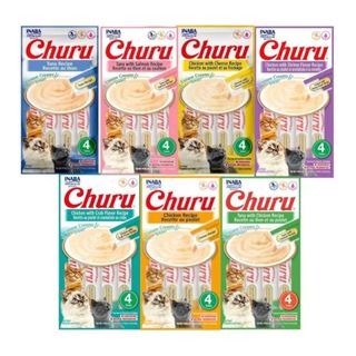 Petisco Churu Inaba Sabor variados c 4 cartelas total 16 tubes em Oferta na Shopee