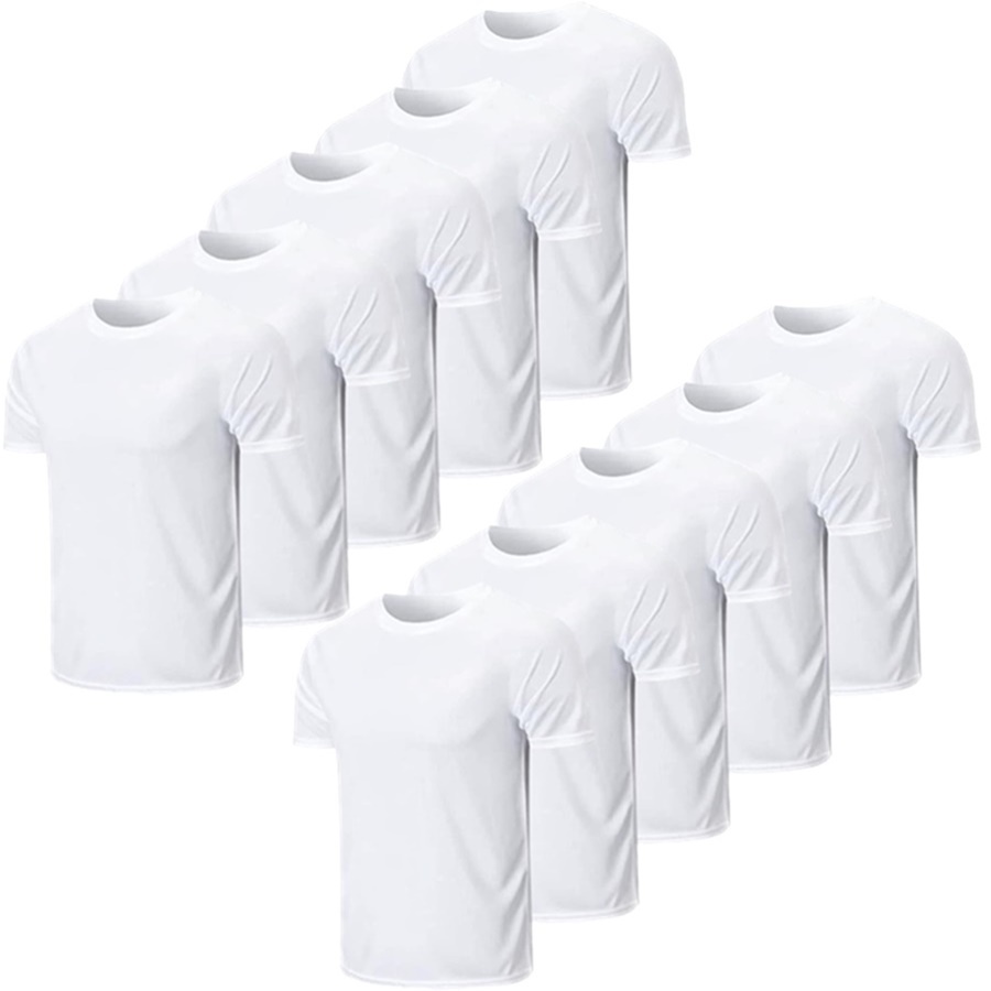 Kit 10 Camisetas Camisetas Masculinas Poliéster Lisas Para Personalização Sublimação SilkScreen Estampa em Oferta na Shopee