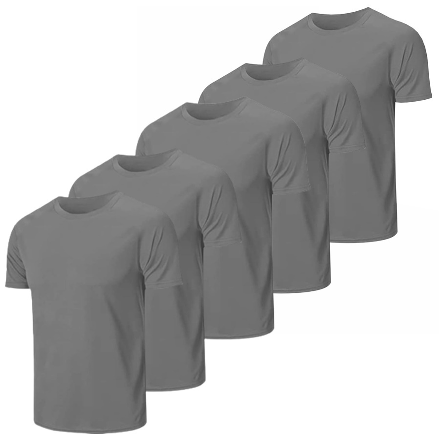 Kit 5 Camisetas Masculinas Poliéster Lisas Para Personalização Sublimação SilkScreen Estampa — imagem 2 de 2