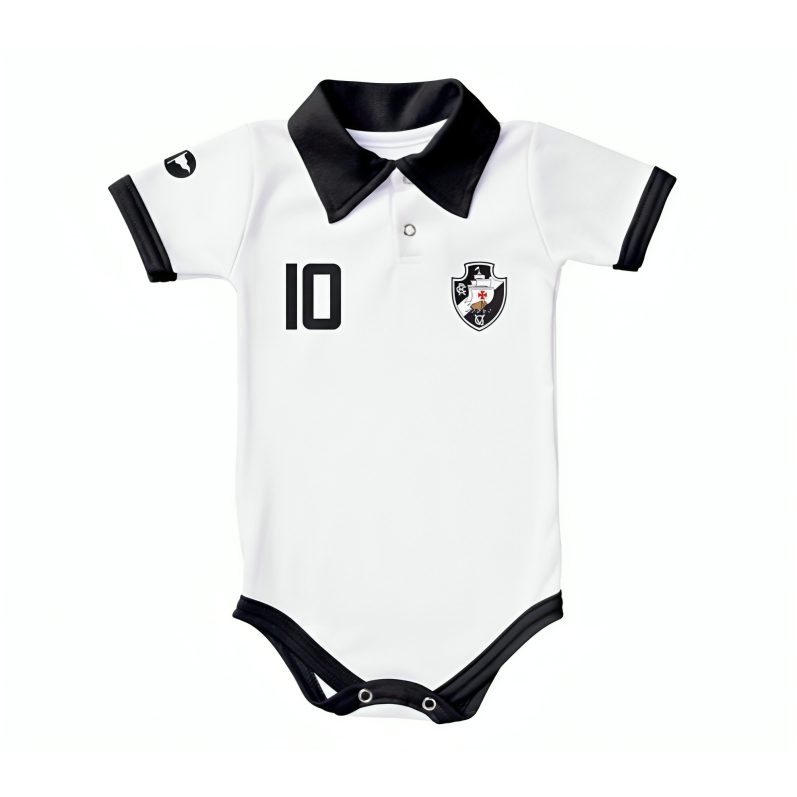 Body Bori Bebê Infantil Vasco Camisa Polo Time de Futebol Oficial Licenciado Torcida Baby