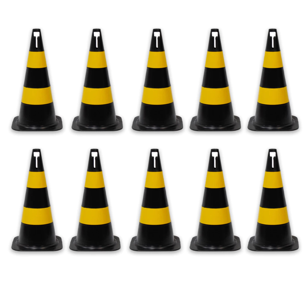 20 Cones Sinalização Segurança Pvc 50cm Estacionamento Demarcação em Oferta na Shopee