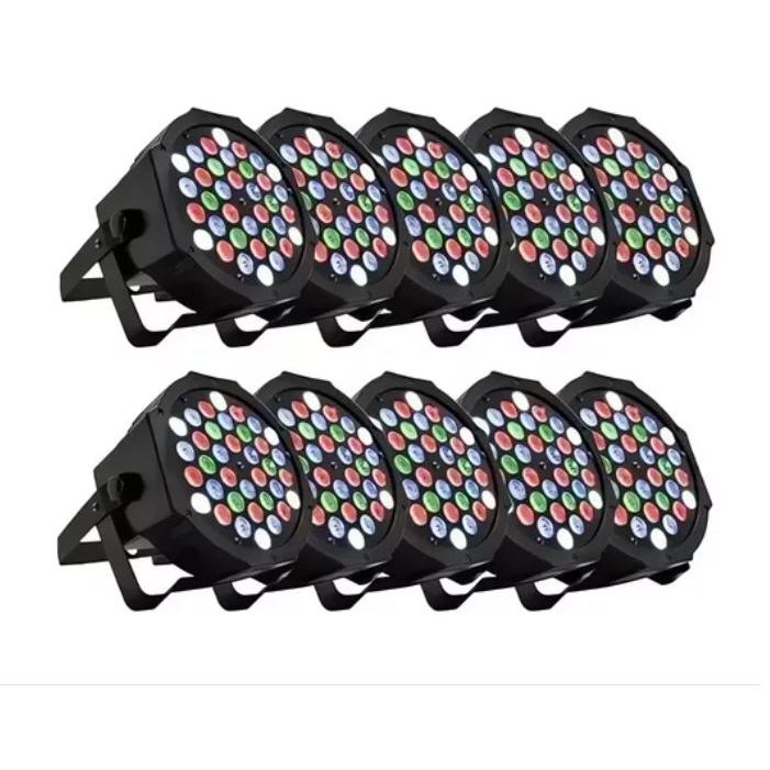 10 Canhão Par led 36 Leds 10 unidades Par 64 Rgbw Dmx Slim