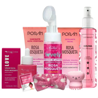 Kit skin care limpeza de pele rosa mosqueta faixa completo + brinde em Oferta na Shopee