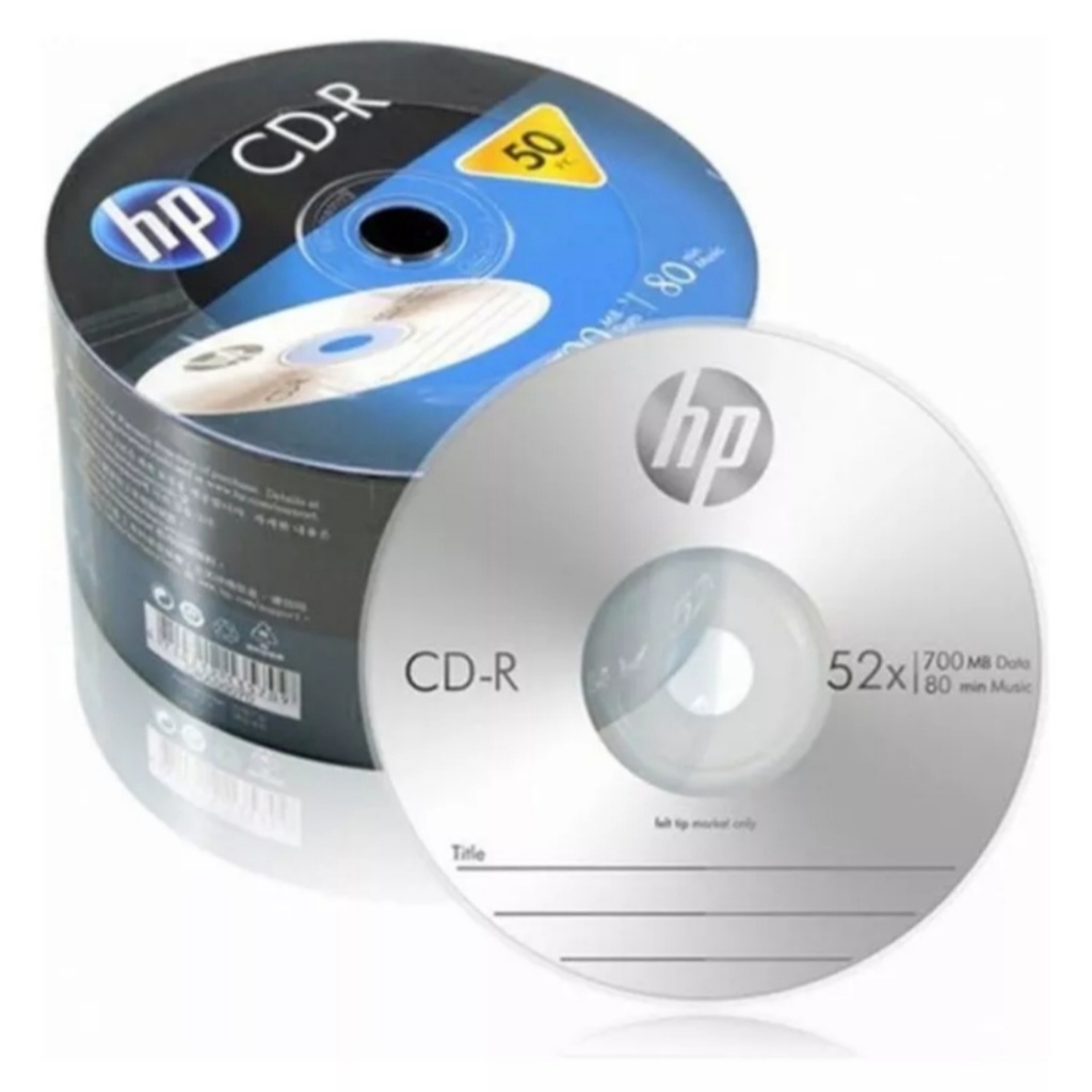 50 CD-R HP LOGO 700MB 80 MINUTOS 52X ORIGINAL em Oferta na Shopee