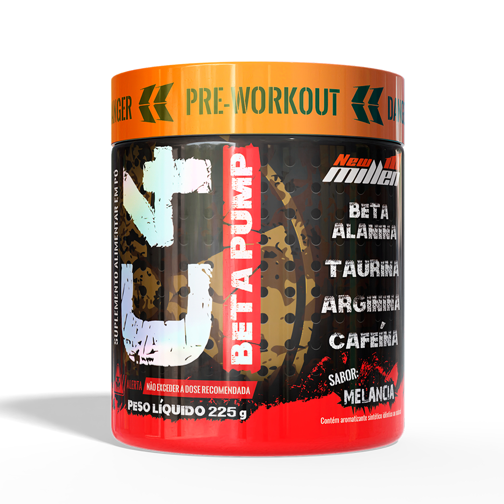 New Millen C4 Beta Pump Pre Workout Pote 225g (Pré Treino com Cafeína, Beta Alan