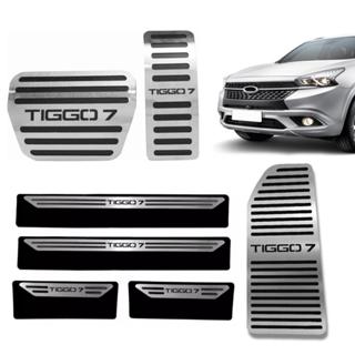 Kit Pedaleira + Descanso de Pé + Soleira Proteção Porta Inox Chery Tiggo 7 Automático em Oferta na Shopee