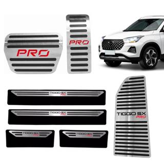 Kit Pedaleira + Descanso de Pé + Soleira Proteção Porta Inox Chery Tiggo 5x Pro Automático em Oferta na Shopee