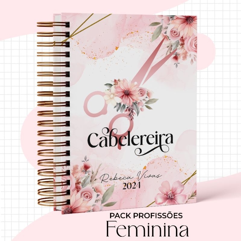 Agenda para Cabeleireira 2026 Personalizável com Nome - Organize Clientes, Compromissos e Anotações 200 páginas em Oferta na Shopee