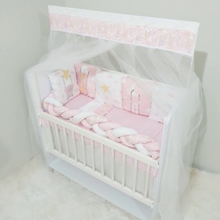 Kit Mini Berço com 12 peças + Saia de Berço Bebê Menina Amigas Balanço em Oferta na Shopee