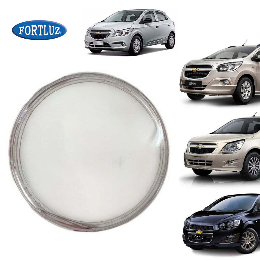 Lente Farol Milha Neblina Auxiliar Chevrolet Onix Spin Cobalt Sonic Acrílico Original Fortluz
