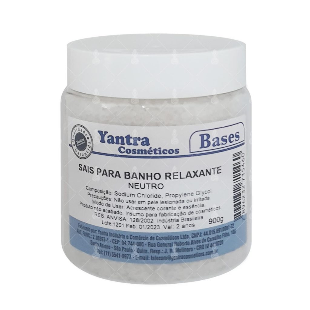 Base Pronta Neutra para Sais de Banho Grosso Para Banheira ou Escalda Pés Yantra 900gr