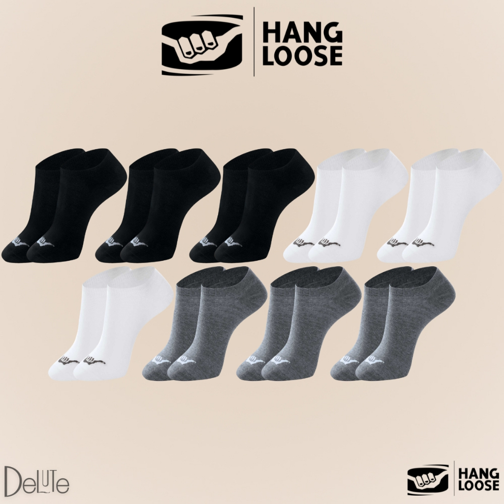 Kit com 9 Pares de Meias Hang Loose Modelo Invisível Lisa Básica Esportiva Calcanhar Verdadeiro