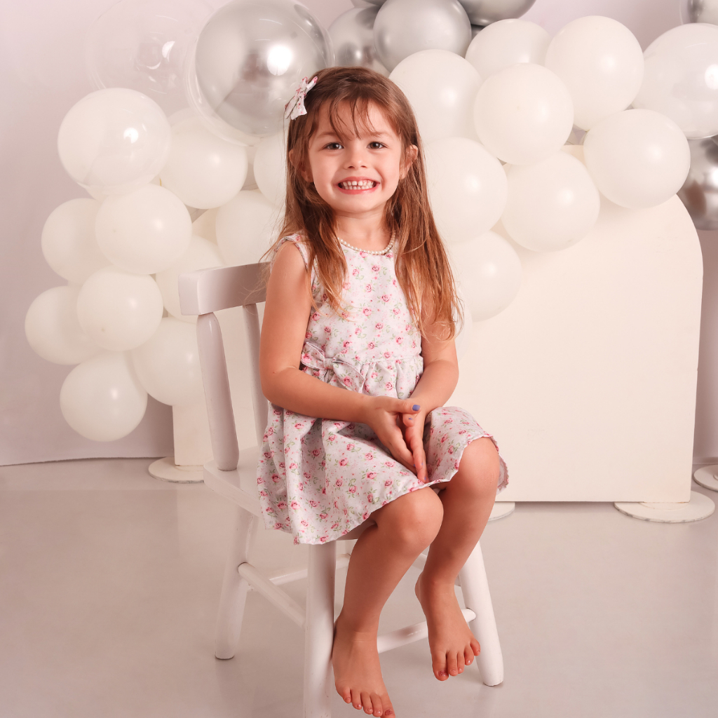 Vestido Bebe Menina Infantil Estampado Floral de Rosas 100% Micro Percal Macio e Confortável de Bebê