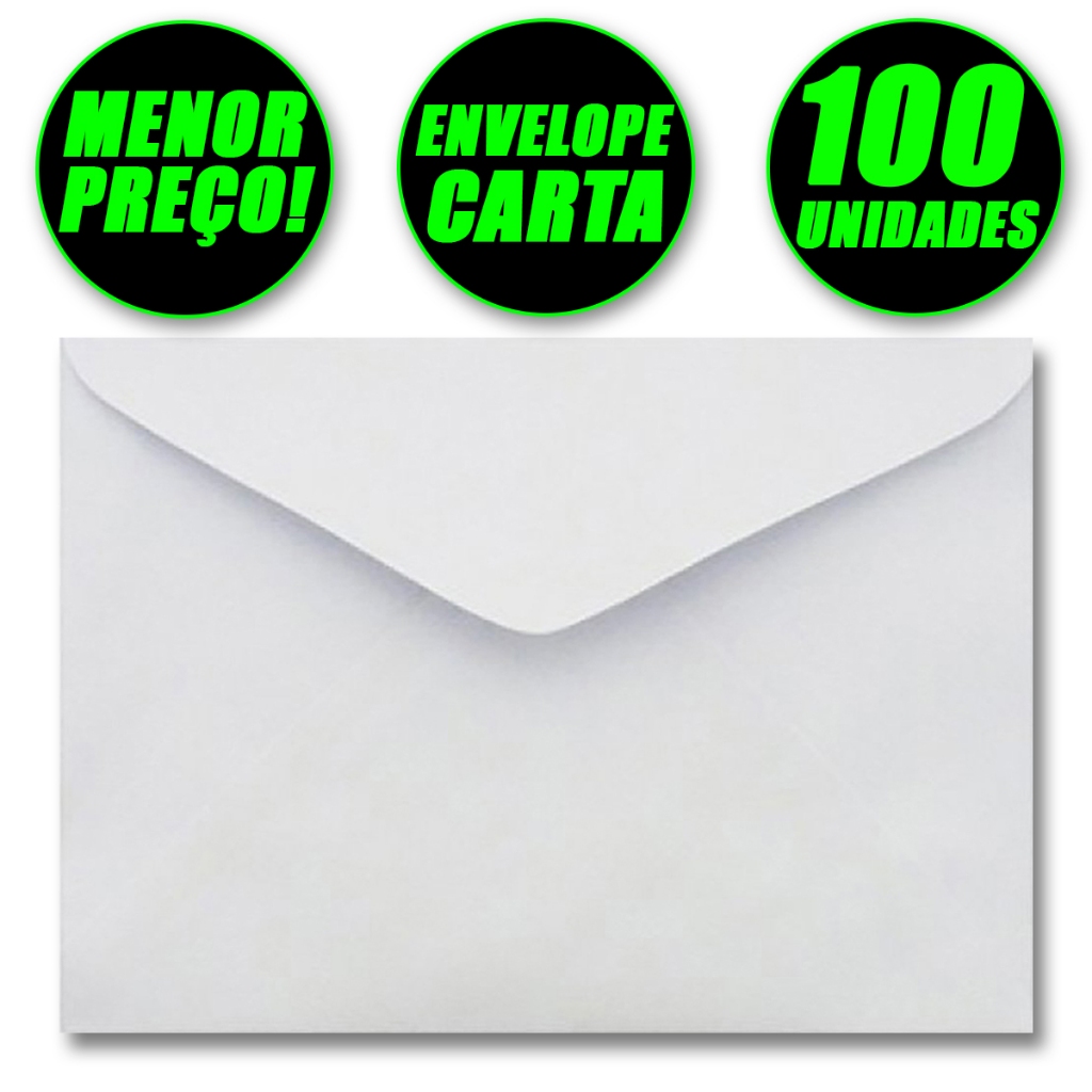 Envelope Branco Carta Liso 100 × 150mm – 100 Unidades em Oferta na Shopee