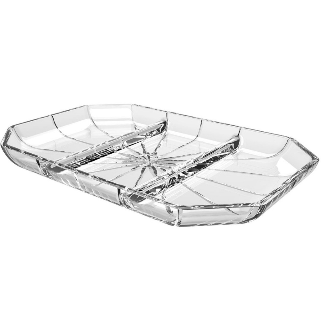 Petisqueira Em Vidro Com 3 Divisórias Retangular 21cm em Oferta na Shopee