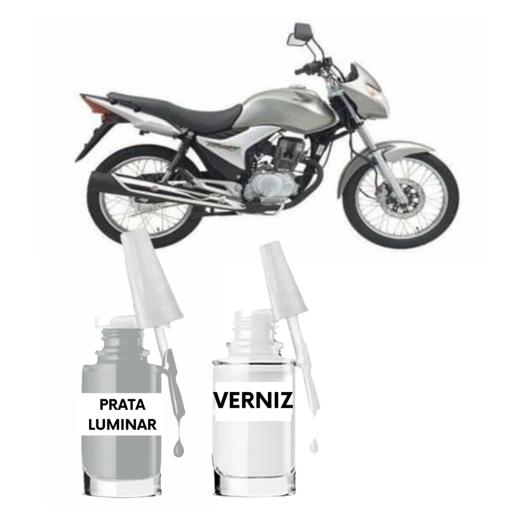 Tinta Tira Risco Moto Honda Prata Luminar - Cód. NH455M em Oferta na Shopee