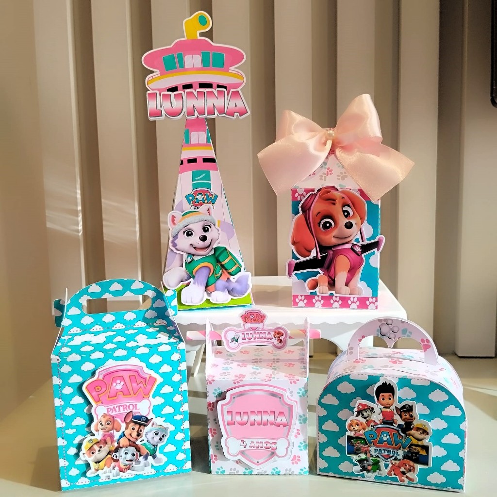 Kit Personalizados Patrulha Canina Menina2- Caixinhas para Lembrancinhas - Lembrancinhas Aniversário