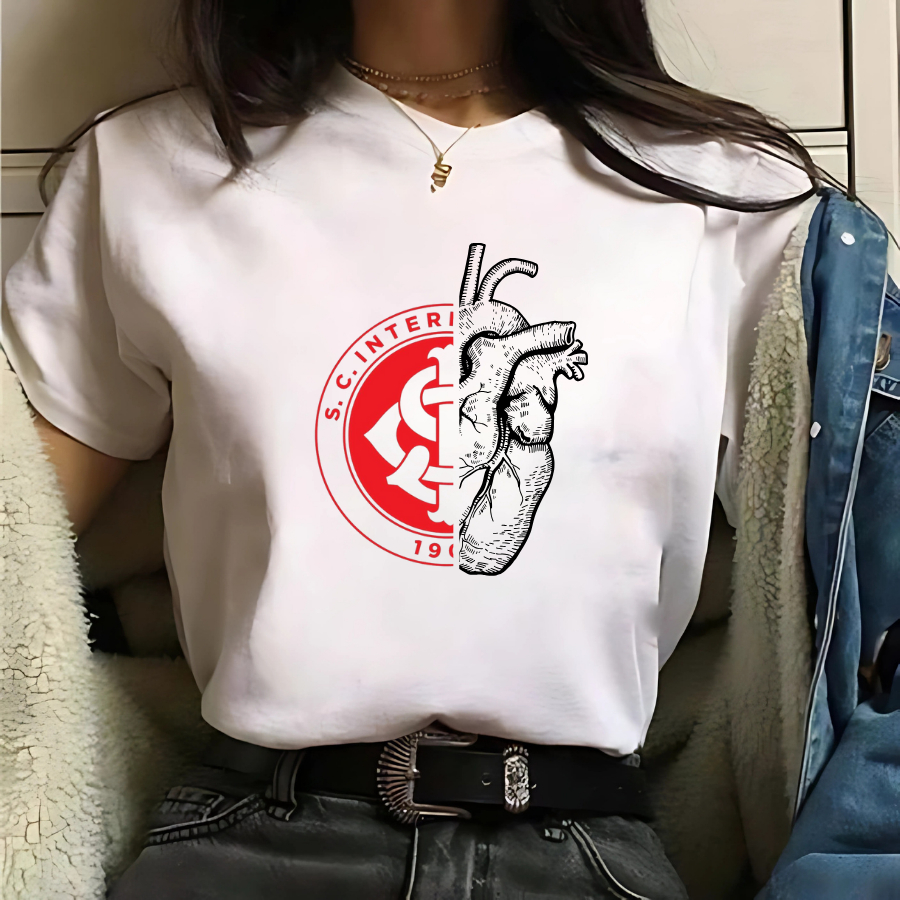 Camisa do Internacional Colorado Feminina Branca T Shirt Blusa Feminino de Menina