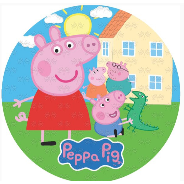 Painel da Peppa Pig Redondo Sublimado no Tecido com Acabamento do Elástico.