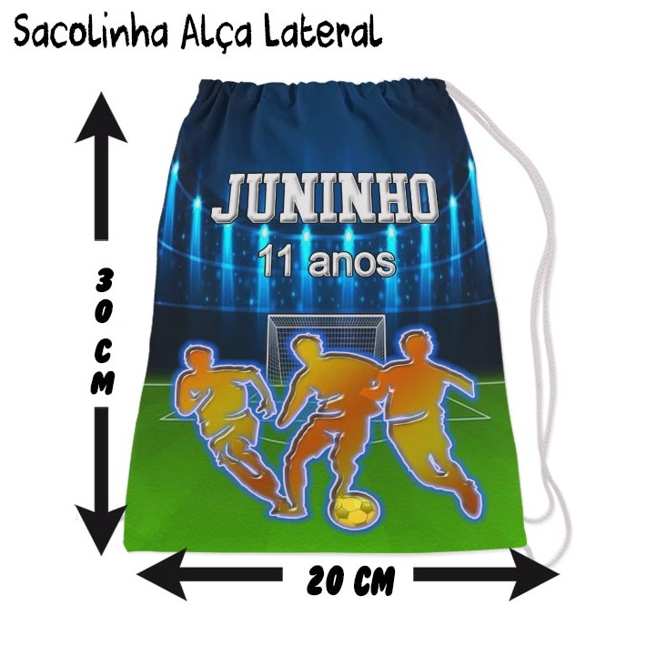 Kit Mochilinha Sacolinha Mochila Saco Sacochila Saquinho Lembrancinha Brinde Aniversario Personalizadas FUTEBOL