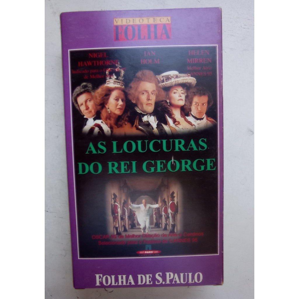 Filme Vhs - Videoteca Folha - As Loucuras Do Rei George - 1994
