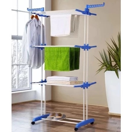 Varal De Chão Roupa Calcinha Grade 3 Andares Dobrável Portátil