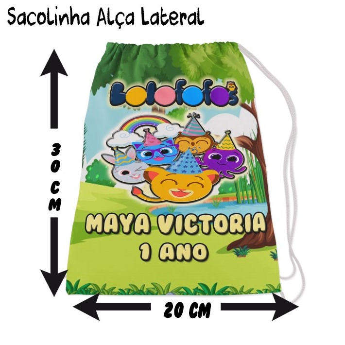 Kit Mochilinha Sacolinha Mochila Saco Sacochila Saquinho Lembrancinha Brinde Aniversario Personalizadas Bolo FoFo