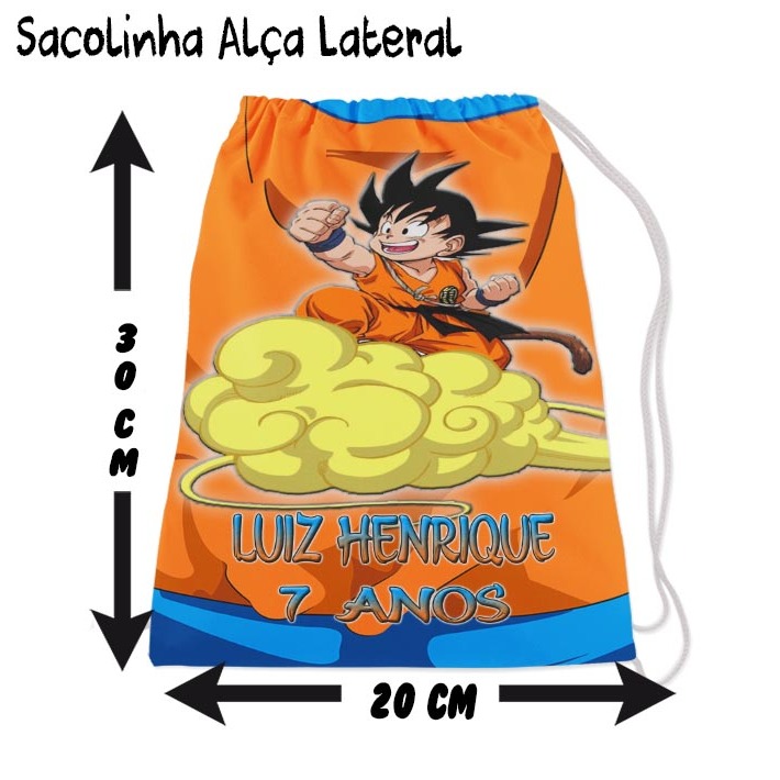 Kit Mochilinha Sacolinha Mochila Saco Sacochila Saquinho Lembrancinha Brinde Aniversario Personalizadas Dragon Ball