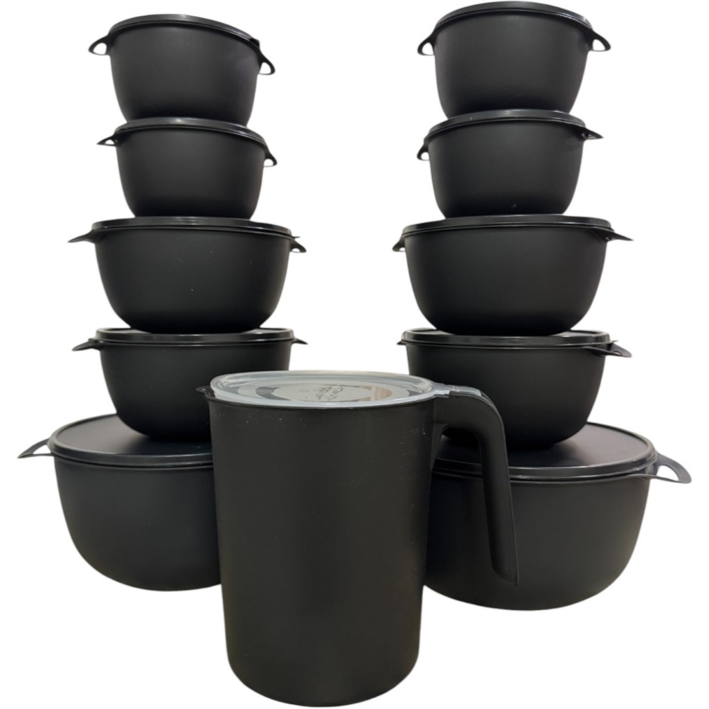 Kit Bowl Potes Plásticos Redondo 10 peças + 1 Jarra