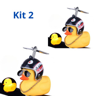 KIT 2 Patinho Jack da Zueira (Com Led) - Pato de Borracha Decora Bike Moto