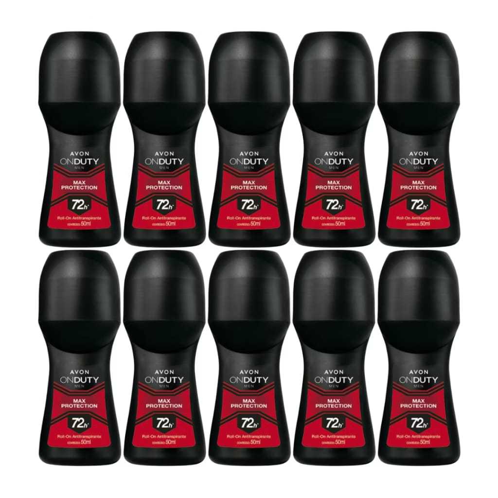 KIT COM 10 DESODORANTE ROLL-ON ONDUTY MAX PROTECTION MASCULINO - AVON em Oferta na Shopee