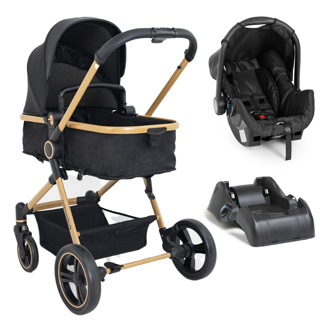Carrinho de Bebê Europeu Berço Moisés Passeio Proteção UV50+ Ivy Galzerano