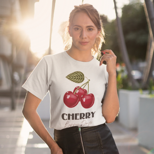 Blusa Feminina Estilosa Cherry Cereja Camisa Algodão Premium Moda Feminina