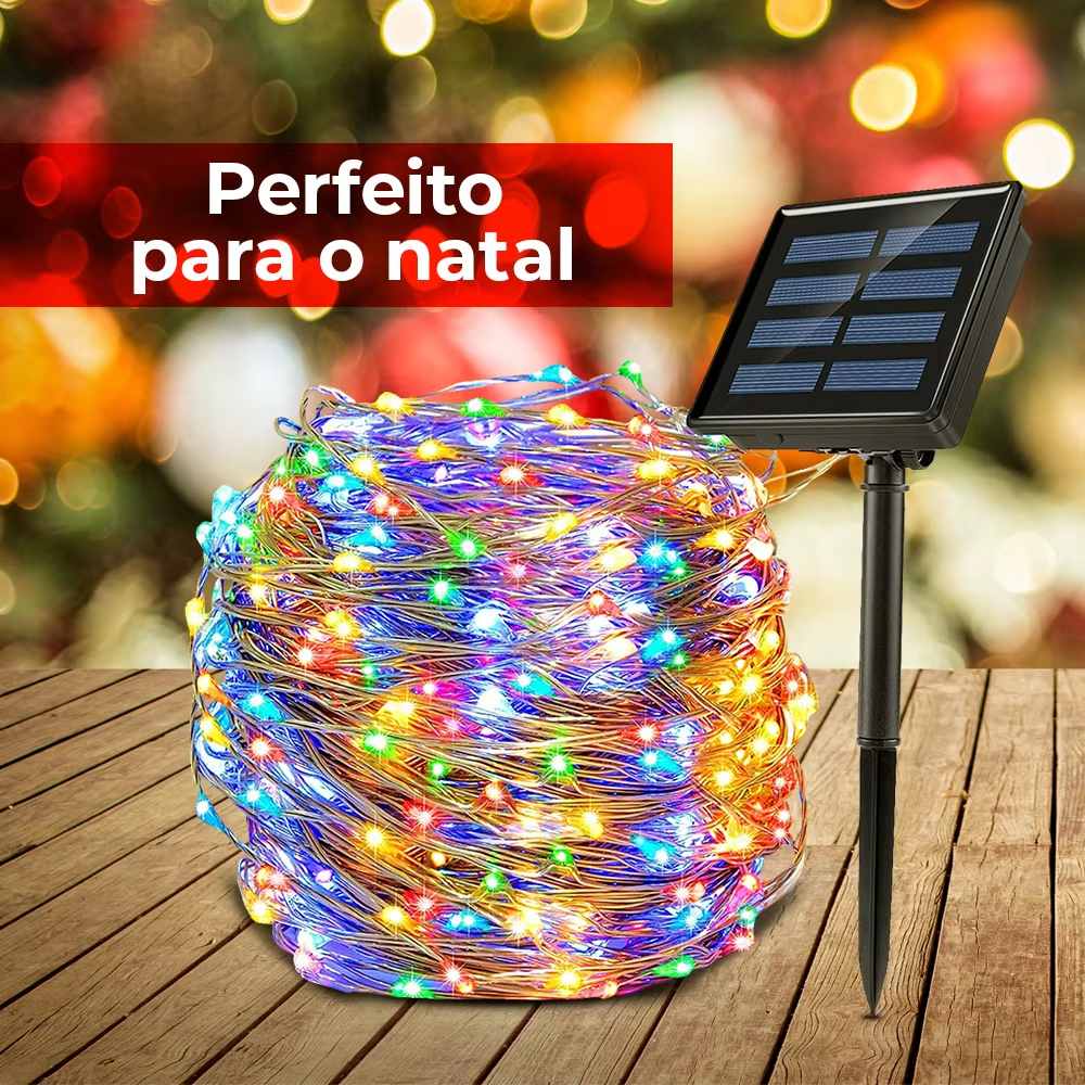 Outdoor impermeável Solar LED String Lights, Fairy Lights, jardim guirlanda, feriado, festa de Natal, 22m, 200 LEDs em Oferta na Shopee