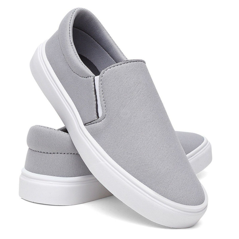 Sapatênis Iate Casual Tênis Slip on Calce Fácil - Esporte Fino - Cinza - Unissex