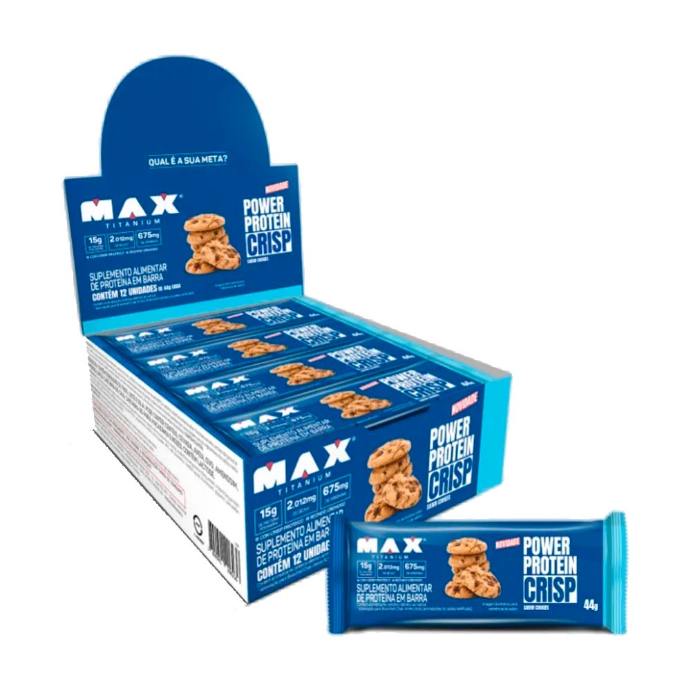 Barra de Proteína Power Protein Crisp - Caixa com 12un - Max Titanium