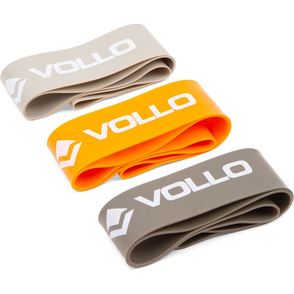 Kit com 3 Mini Faixas Elásticas de Exercícios Bands Treino Funcional Níveis Fraco Médio Forte Vollo em Oferta na Shopee