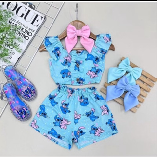conjunto Stich infantil menina 2 ao 10 em Oferta na Shopee