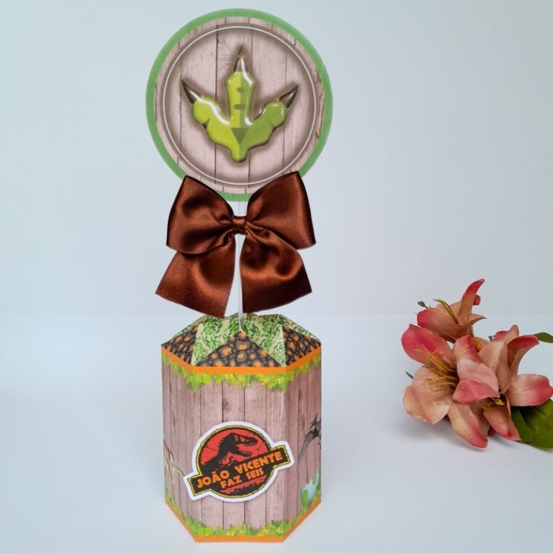 Kit Centro de Mesa Jurassic Park/Lembrancinha de Festa Infantil/Personalizado Dinossauro