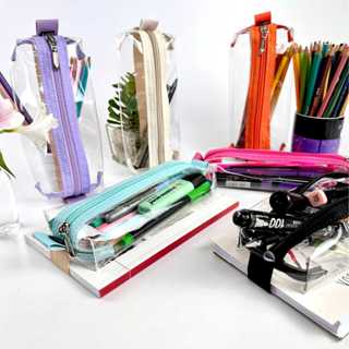 Estojo Transparente Escolar Com Elastico Necessaire Transparente Organizador Estojo Transparente em Oferta na Shopee