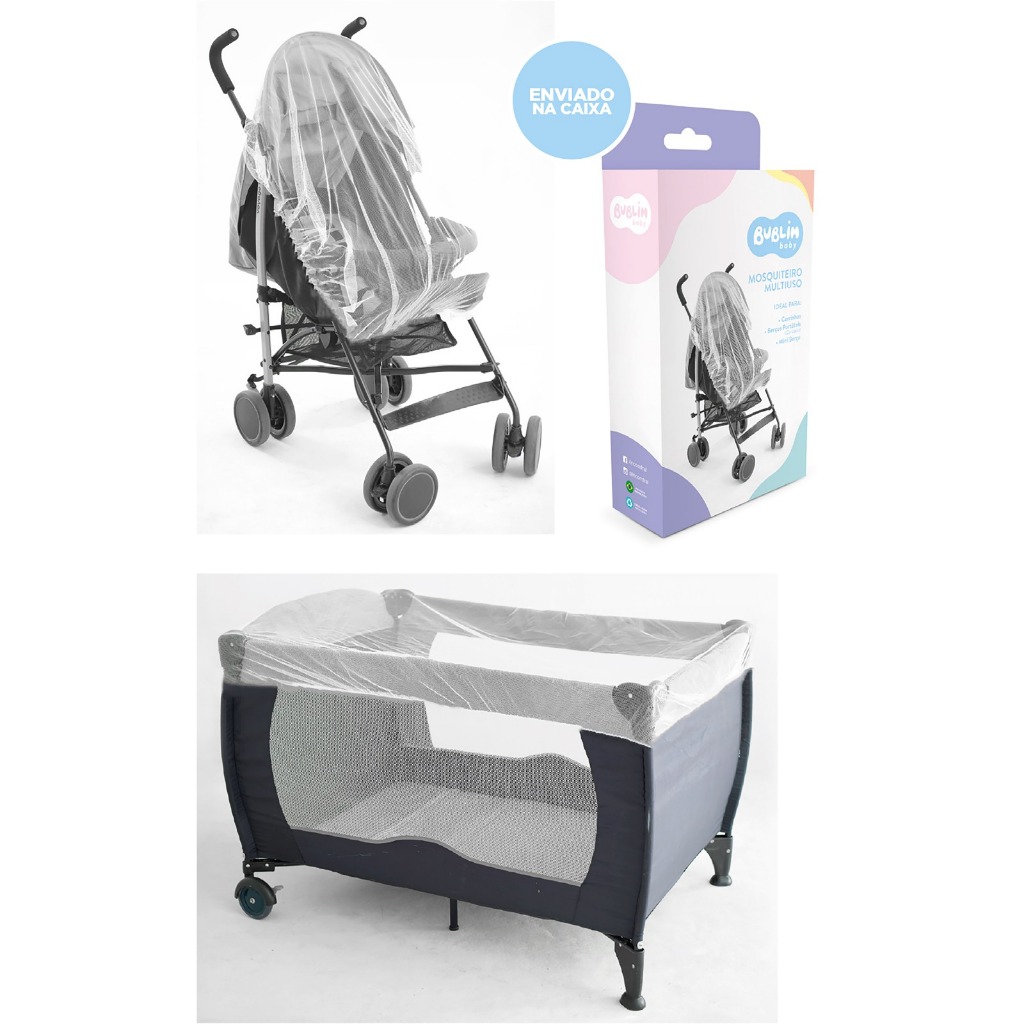 Mosquiteiro p/ Carrinho e Berço Portátil - Proteção Eficaz Contra Mosquitos e Insetos