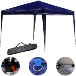 Tenda Gazebo Dobrável Barraca Sanfonada 3 X 3 M Azul Resistente Praia + Sacola Transporte