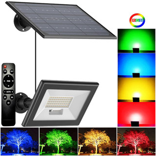 Refletor Solar Jardim 60 Leds 600x Colorida Verde Amarela Azul Vermelha Spot Luminária Chão Parede em Oferta na Shopee