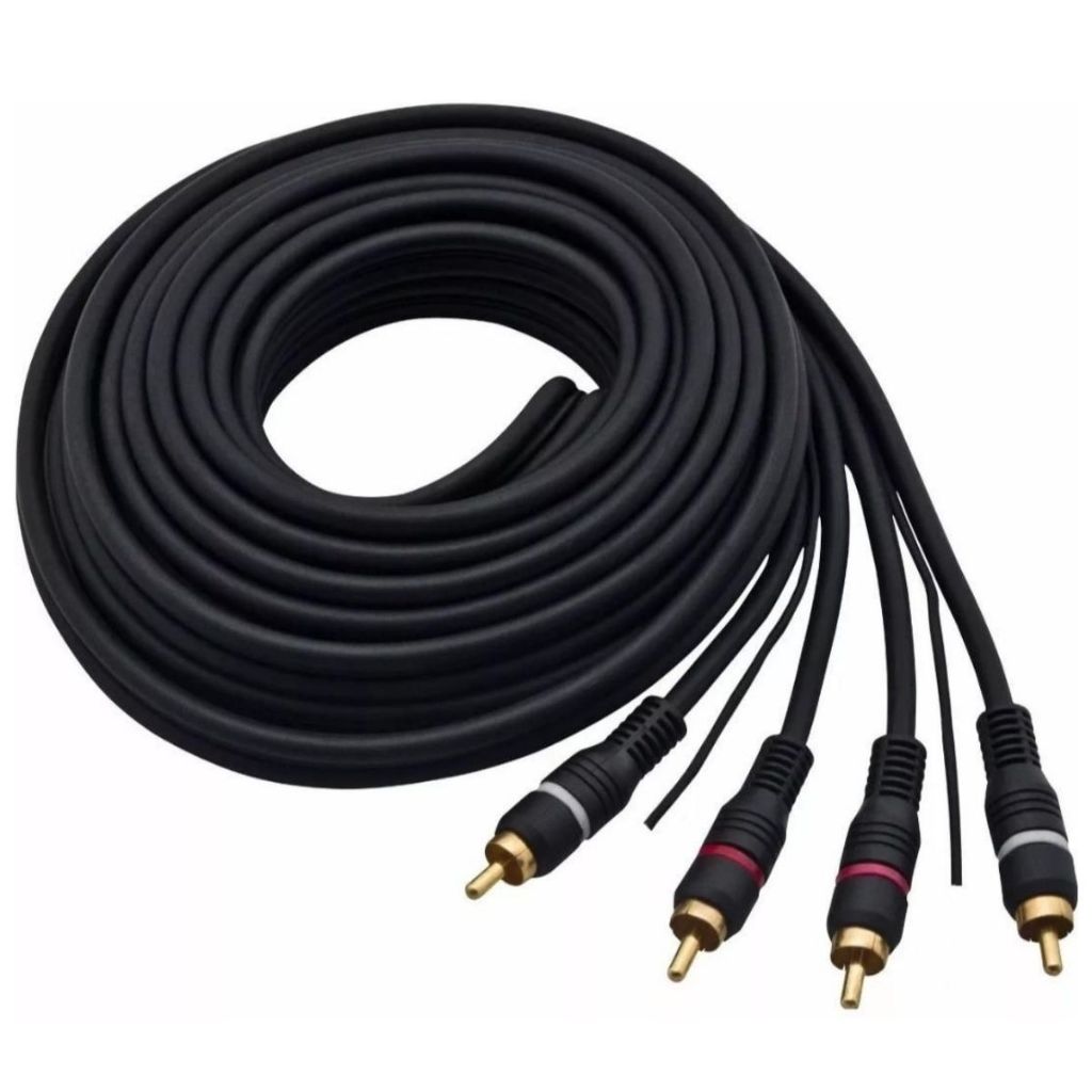 Cabo Rca De 5 Metros Preto 4mm Injetado Som