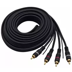 Cabo Rca De 5 Metros Preto 4mm Injetado Som