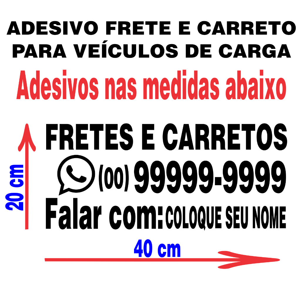 Adesivo Frete Carreto Para Caminhão Van Utilitário em Oferta na Shopee